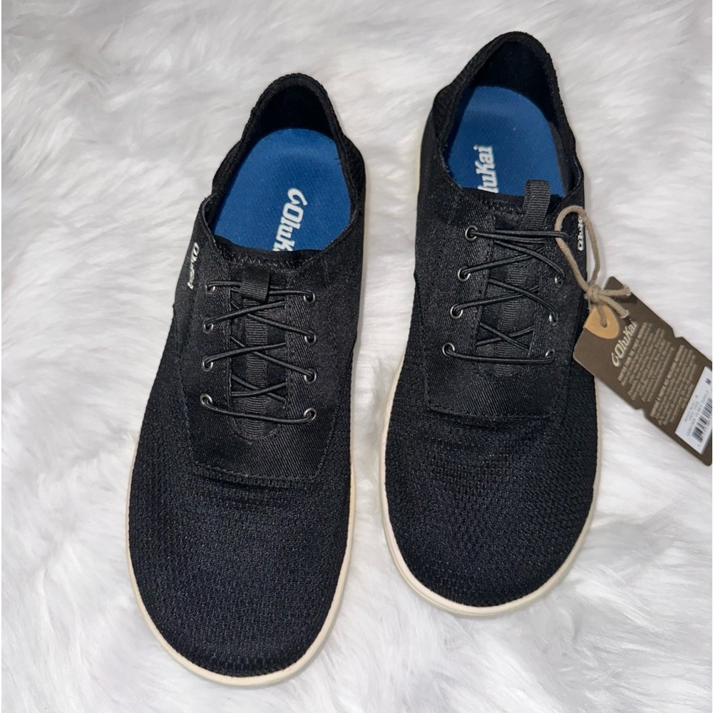 Olukai Men’s Nohea Moku Lace Up Shoes. NWT. Various Sizes. Color is Onyx/Onyx.